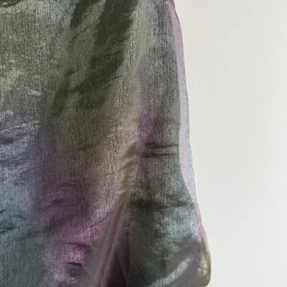 VTG 90s Grunge Iridescent Sheer Overlay Cami Top Goblincore Fairycore Whimsigoth - Picture 4 of 9